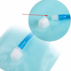 1L transparent aqua hydration bladder with blue drinking tube, cap, and bite valve