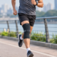 361° black sports knee support compression sleeve with breathable elastic fabric for running, gym and sports
