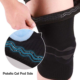 361° black sports knee support compression sleeve with breathable elastic fabric for running, gym and sports