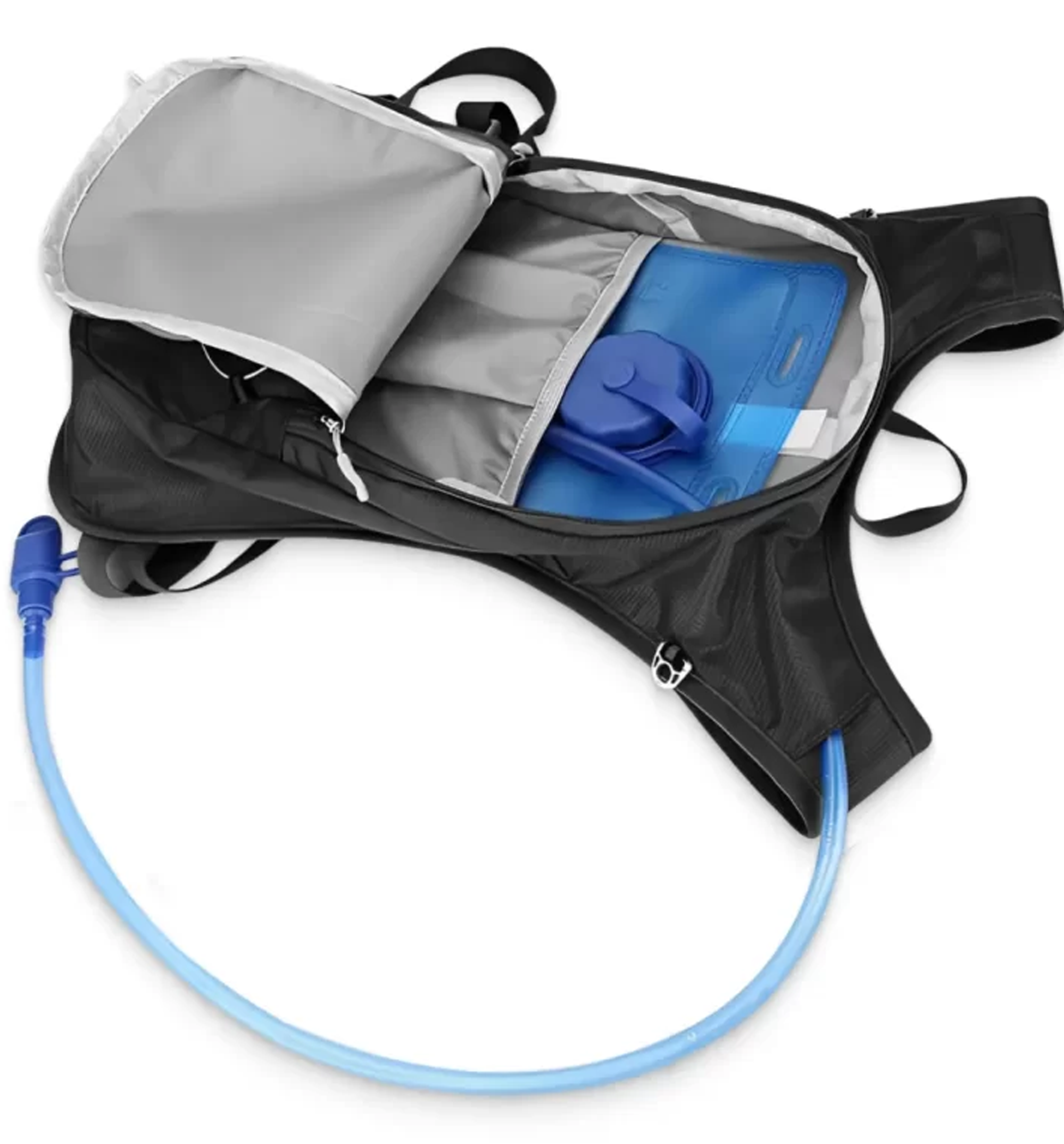 WellWise 1.5L blue hydration bladder with high flow bite valve, flexible drinking tube and secure sliding seal for running, cycling and hiking