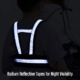 Glowing radium reflective tapes on the child's safety harness enhancing night visibility in the dark.