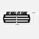 E-commerce banner for MY WALL OF FAME premium metal medal holder with product specifications and key features.